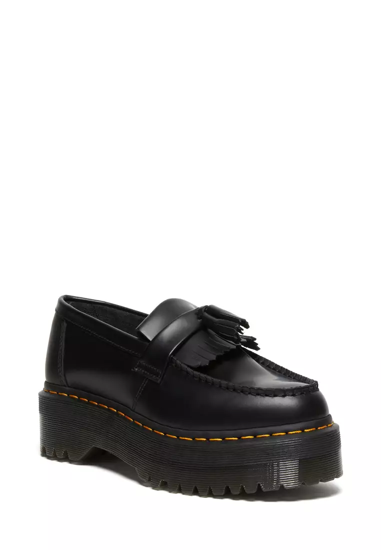 Adrian Quad Smooth Black Leather Shoes Women