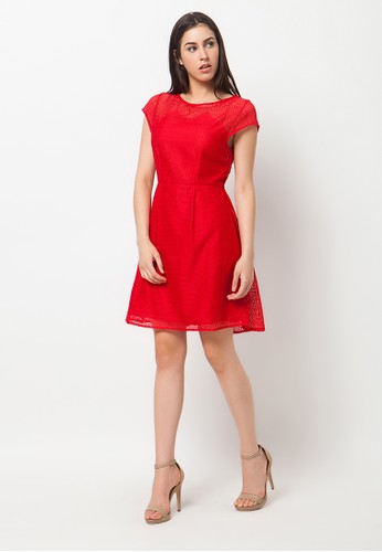 Caselle Lace Dress Red