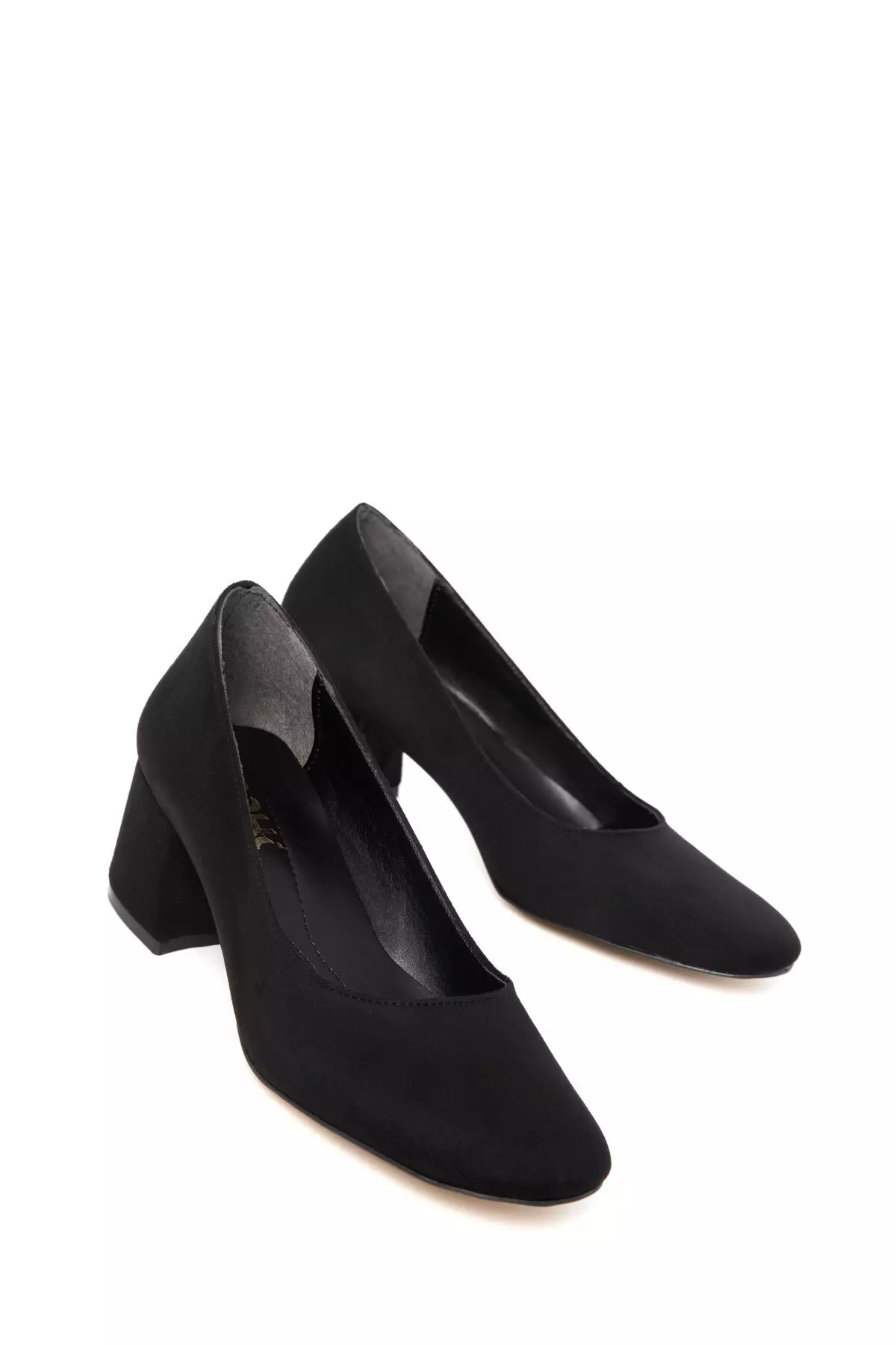 Black Suede Women'S Classic Heeled Shoes 20808