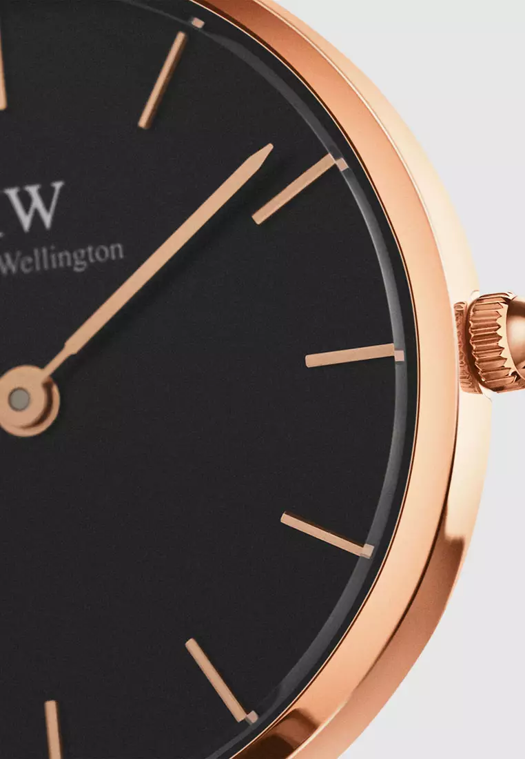 Petite Melrose 28mm Watch Black dial Mesh strap Rose Gold Female watch Ladies watch Watch for women DW