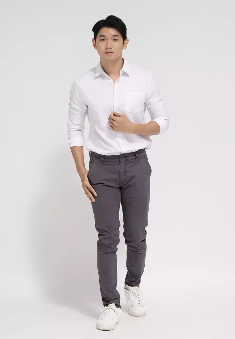 Celana Chinos Cotton Stretch Charcoal OXCON
