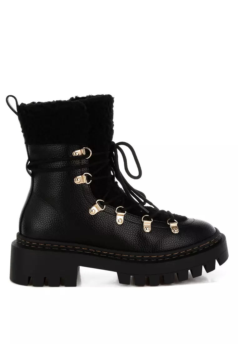 Discount on London Rag  shoes - SKU: Fleece & Faux Leather Boots in Black