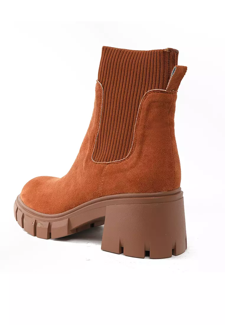 Knitted Stitched Suede Chelsea Boots WTY2030-12