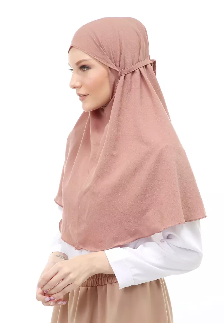 Tamara Jilbab Muslimah Wanita Motif Polos Relaxed Fit - Mocca
