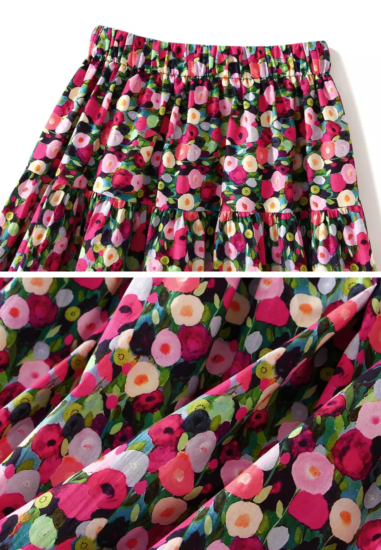 Oil Print A-line Skirt AF2302