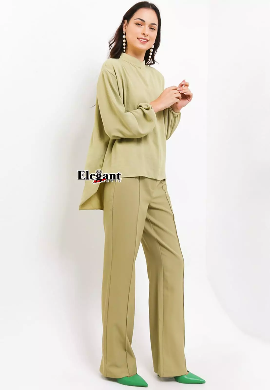 Kaionay Blouse Oversize Hijau Avocado