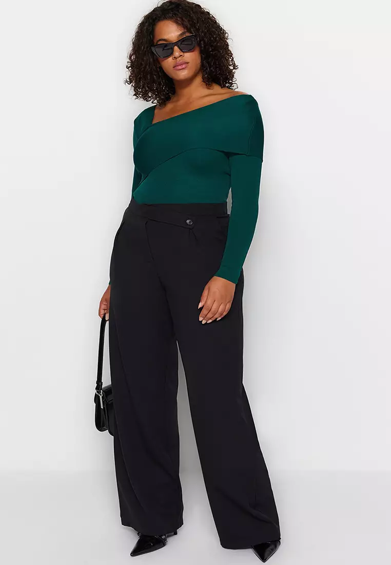 Plus Size Asymmetrical Knitwear Sweater