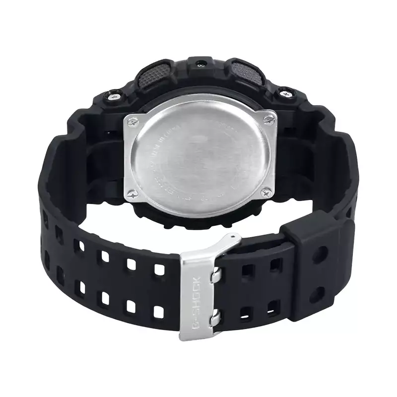 Jam Tangan Pria Casio G-Shock GA-100CF-1ADR G-Classic Camouflage Digital Analog Dial Black Resin Band