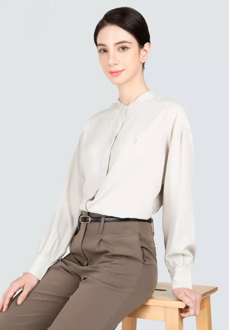 Polo Haus - Women’s Mandarin Collar Long Sleeve Shirt WBWLS004