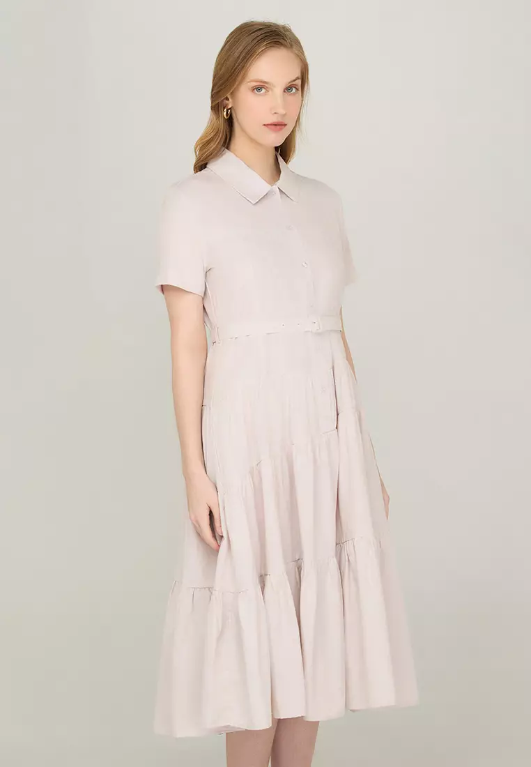 Alondra Button-down Dress with Cut Detail