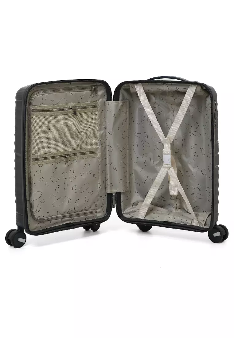 Carlton Koper Size 20inch Unisex Lock Anti Theft Zipper Suitcase Material Fiber ORIGINAL - Dark Gray