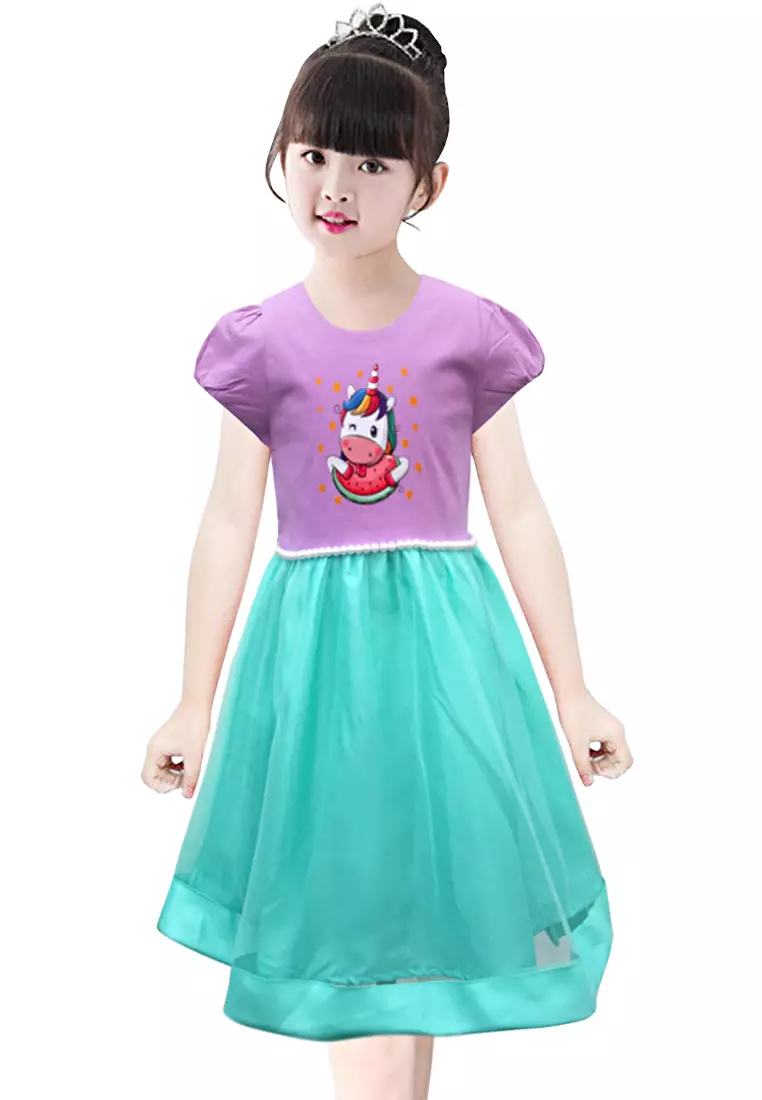 Two Mix Dress Anak Perempuan - Baju Anak Perempuan Fashion Bahan Katun Usia 2-8 Tahun 4114