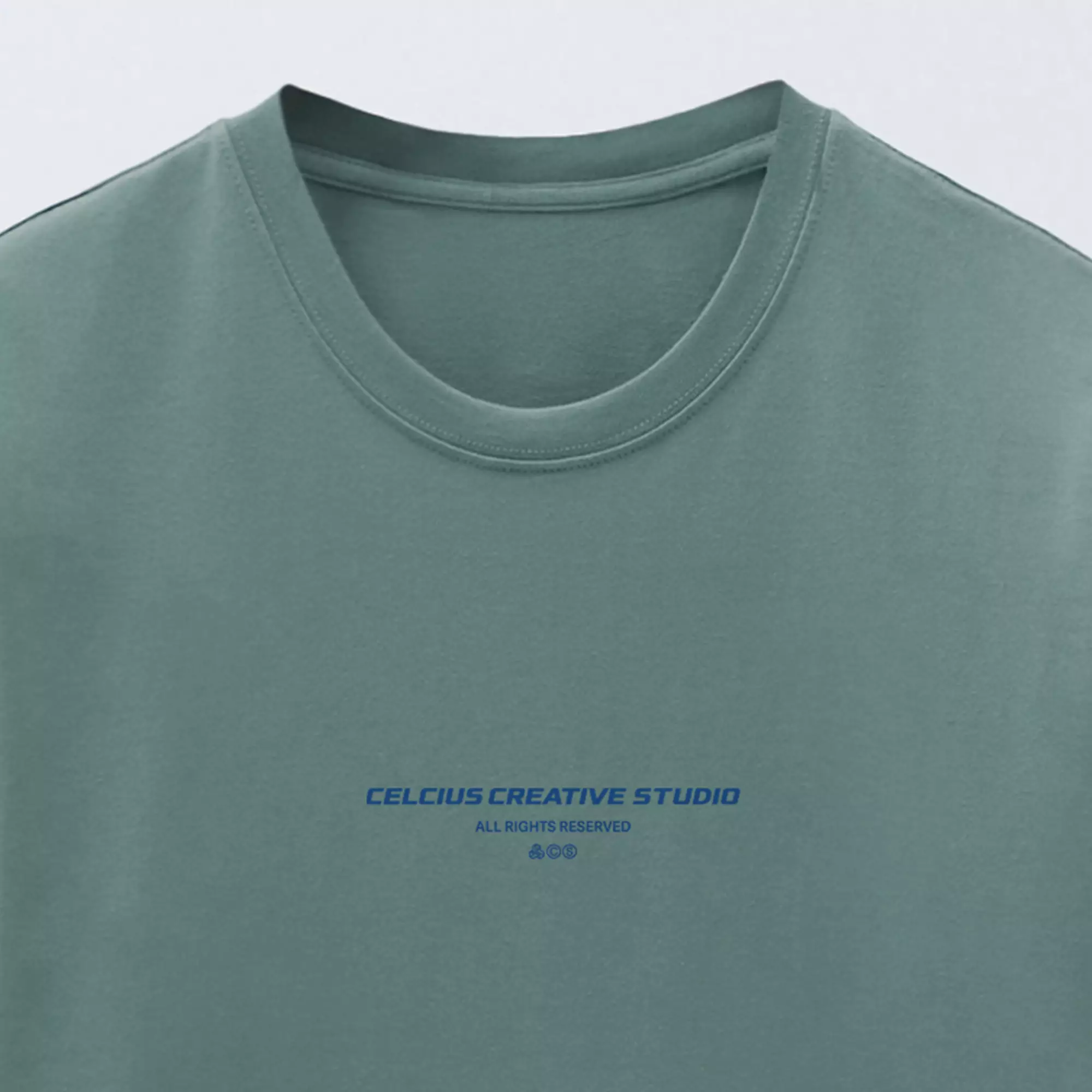 CELCIUS Logotype Kaos Lengan Pendek Reguler Fit LIN001491C Teal Blue