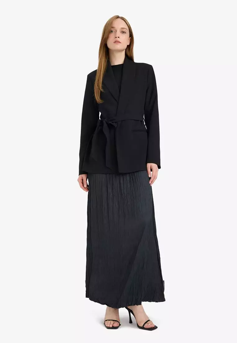 A-Line Satin Maxi Skirt D2139Ax25Sp