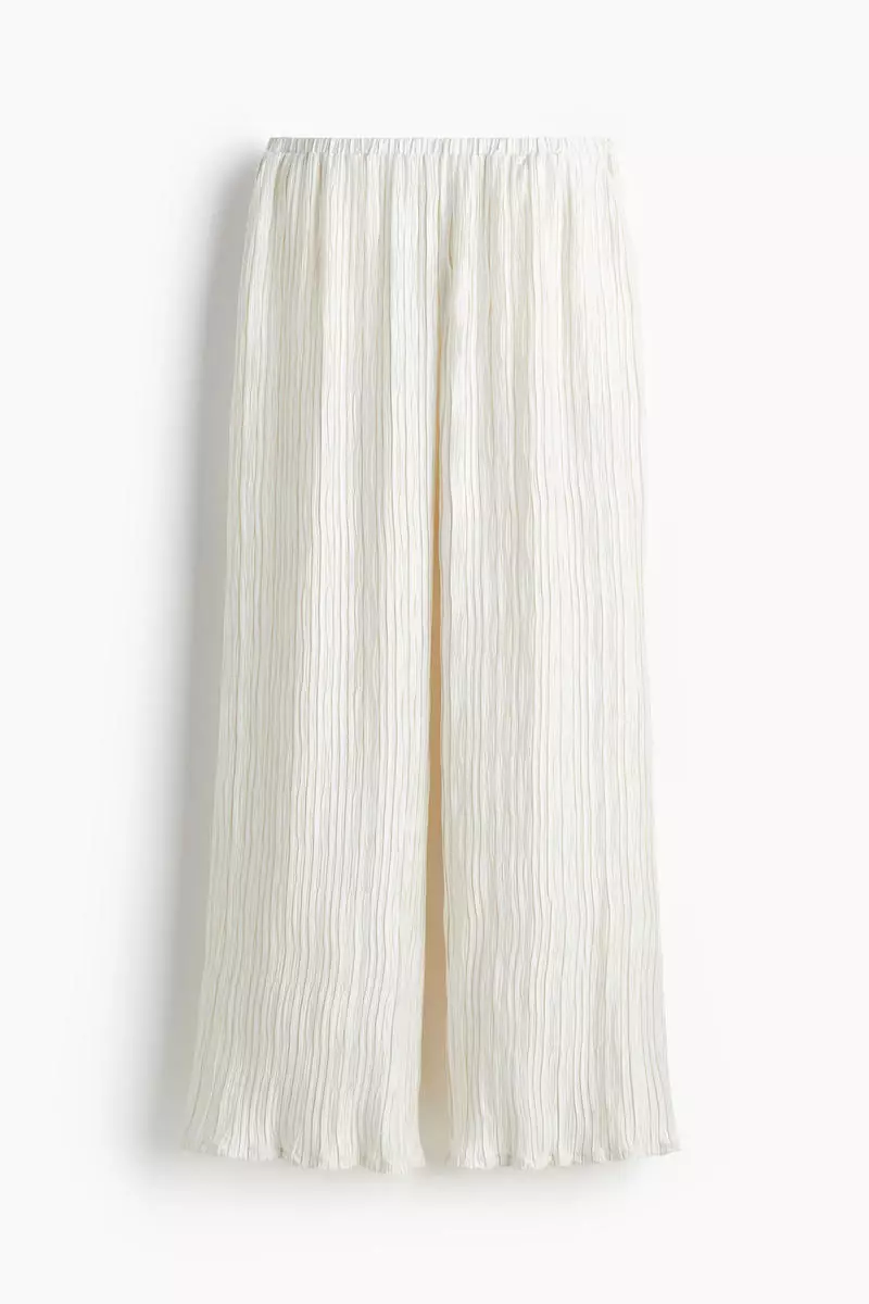 Crinkled pull-on trousers