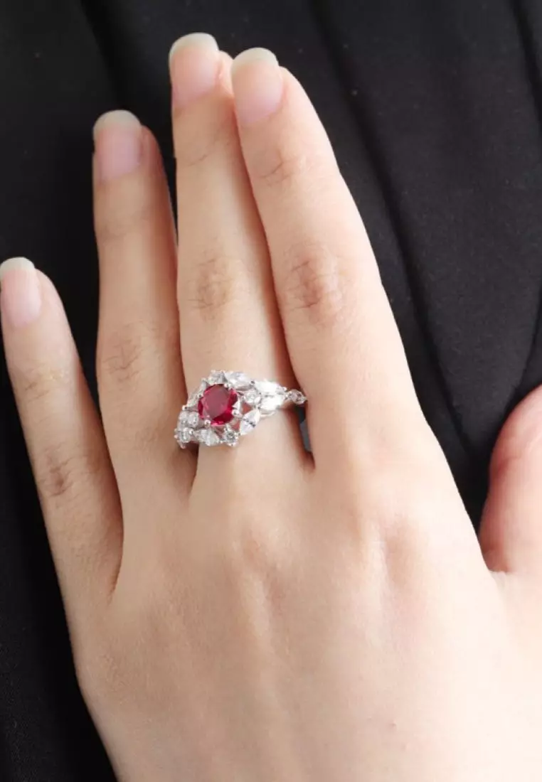 Buy Arte Madrid Solitaire Romantic Ruby Ring Online | ZALORA Malaysia
