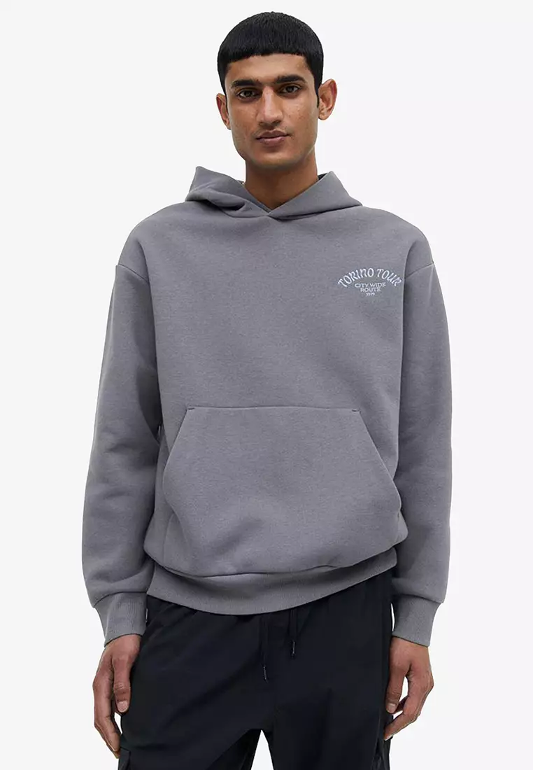 Buy H M Relaxed Fit Printed Hoodie Online ZALORA Malaysia