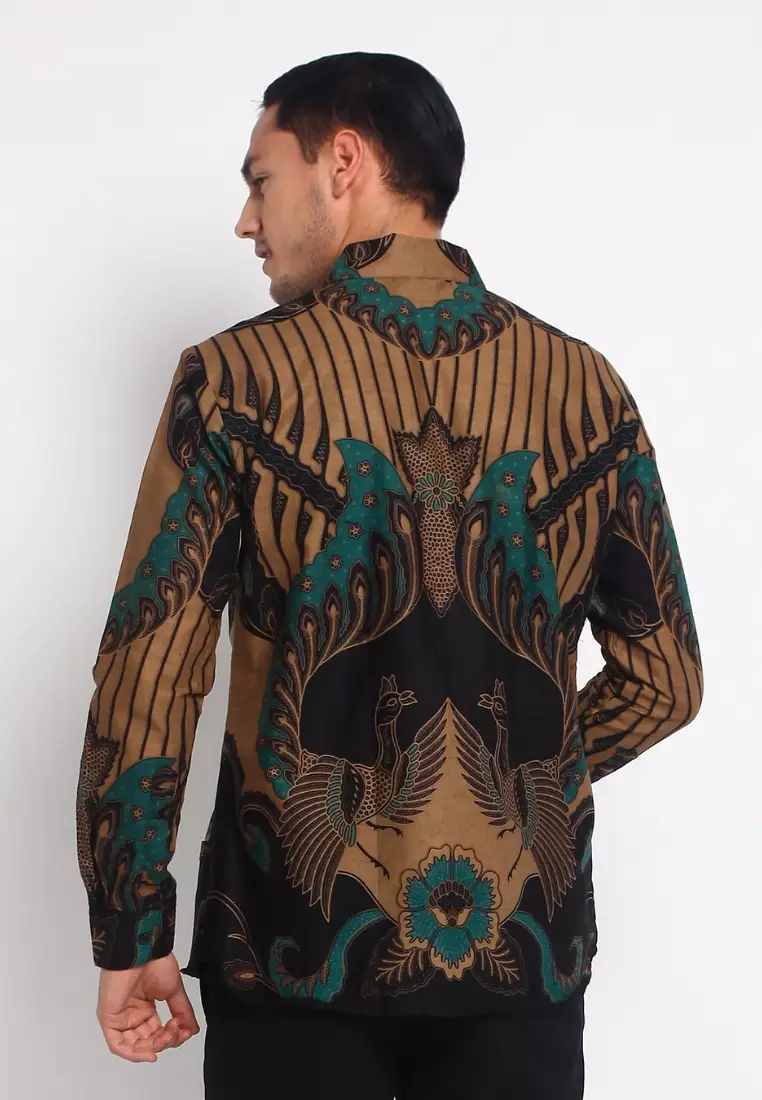 Kemeja Batik Pria Premium Slimfit Elegant Modern Lengan Panjang Baladewa Ijo