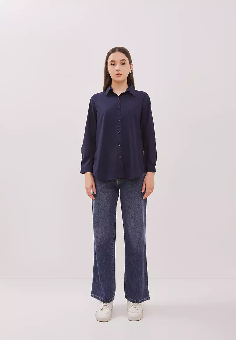 DUST Kemeja Atira Navy (D.116500)