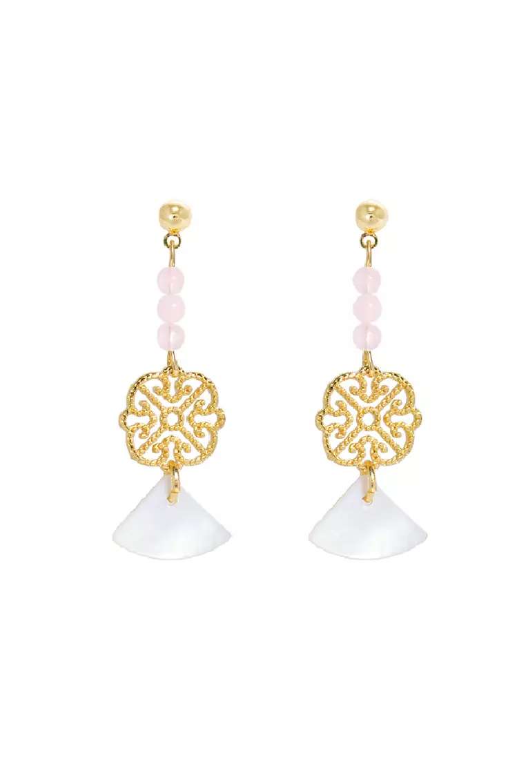 Gold discount quartz earrings