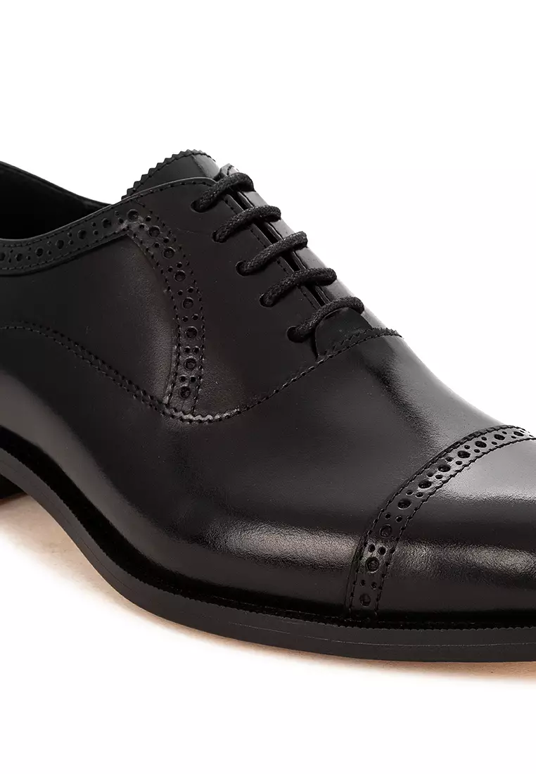 Bradburry Black Captoe Oxford Shoes