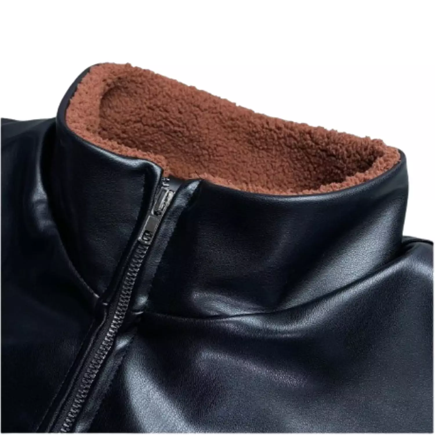 Jaket Kulit Sintetis Sherpa Lembut