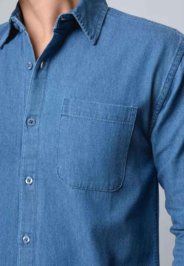 Space Blue Denim Shirt LS