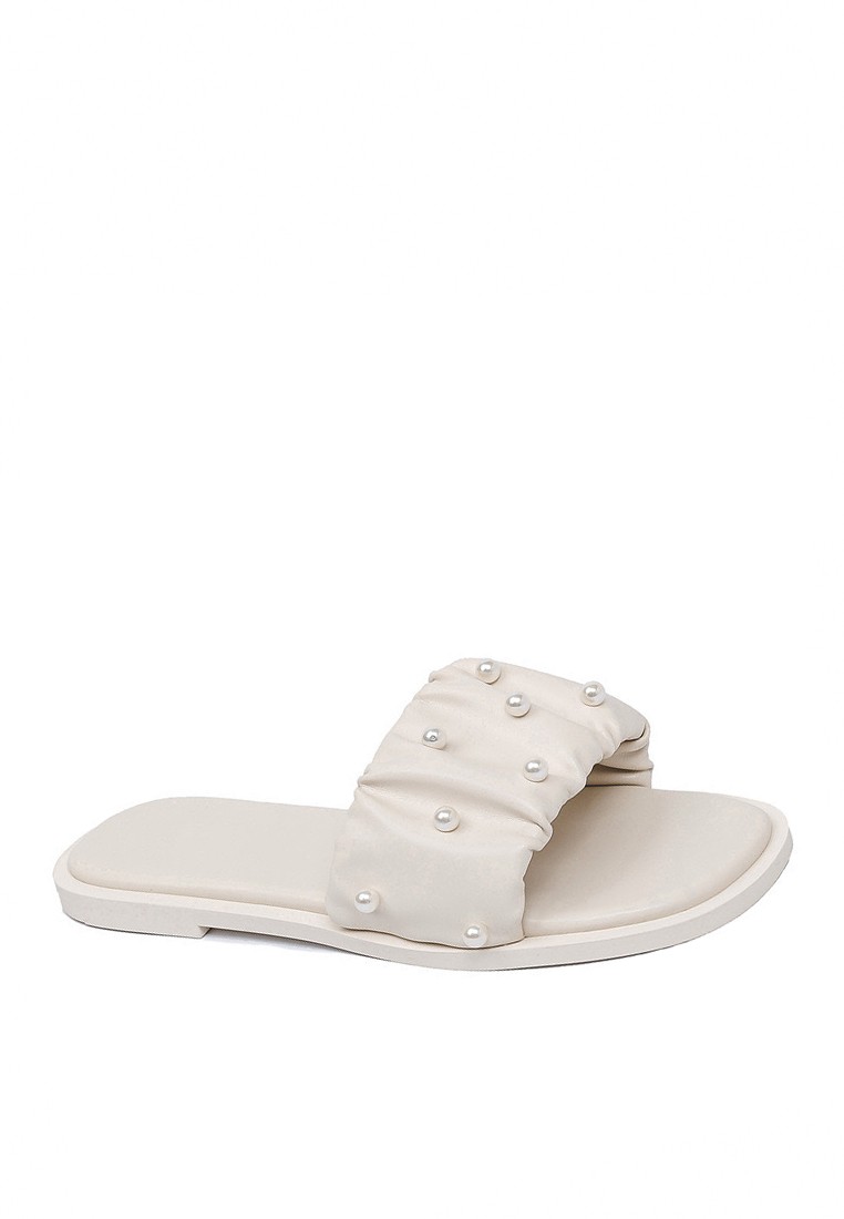 Pearl Decoration Pleated Slippers PS3313-2A