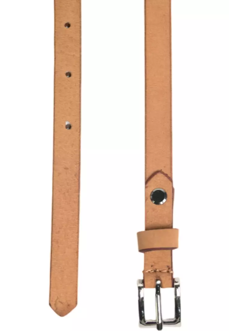 Full grain leather Belt Women Leather 15mm in Nude Color - Oxhide Nude15mm