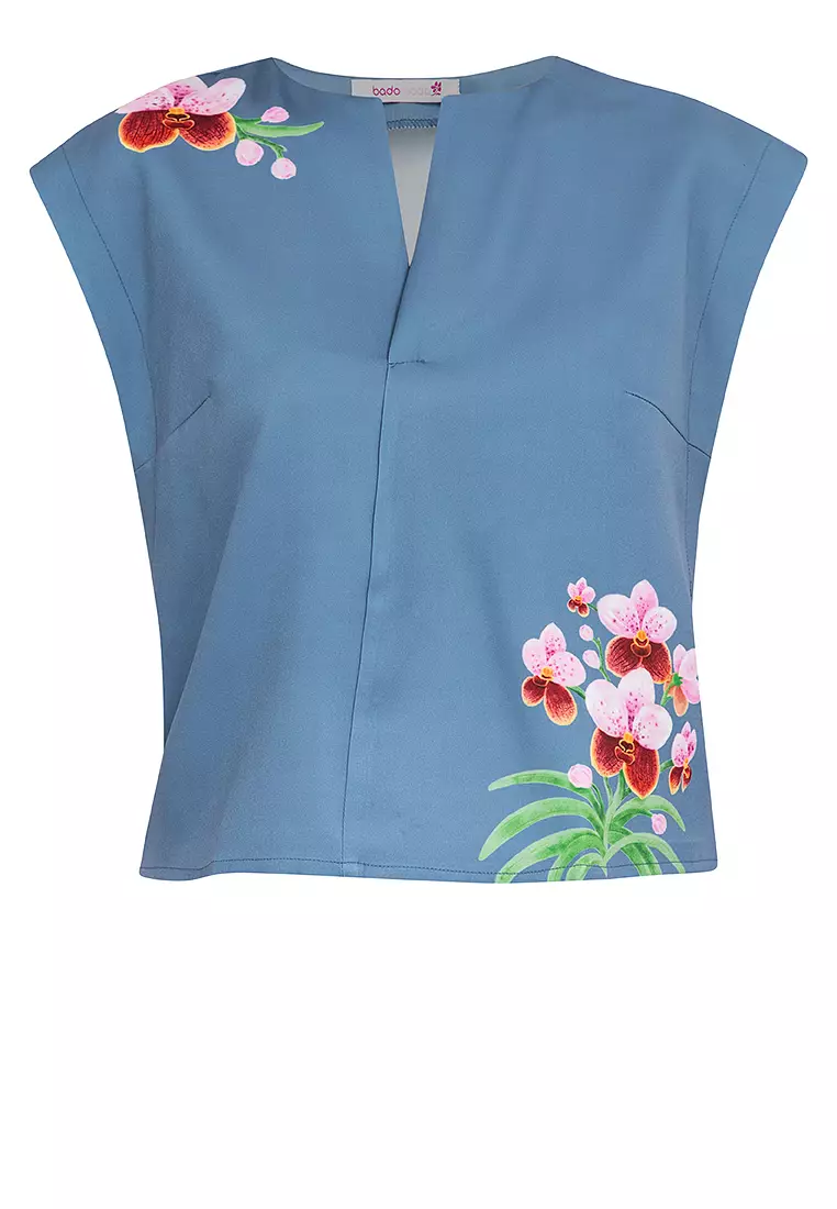 DOECHI Printed Box Filipiniana Blouse