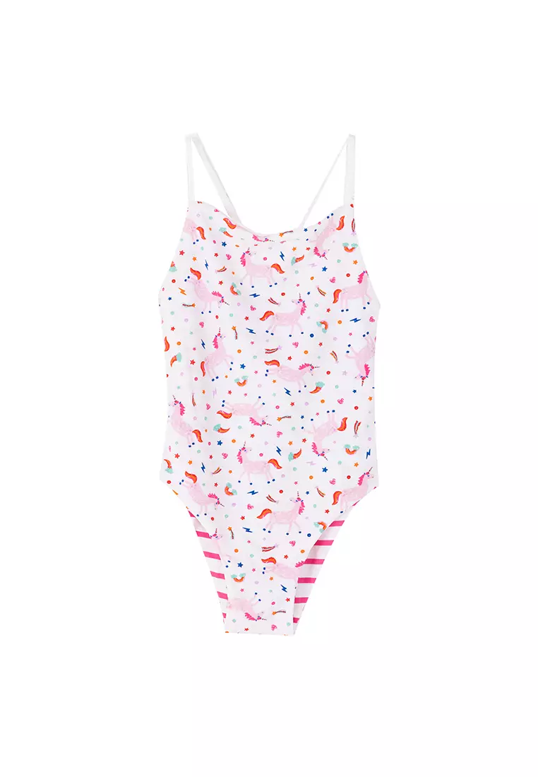 Du Pareil Au Même (DPAM) Unicorn Print Cross Back Swimsuit 2023