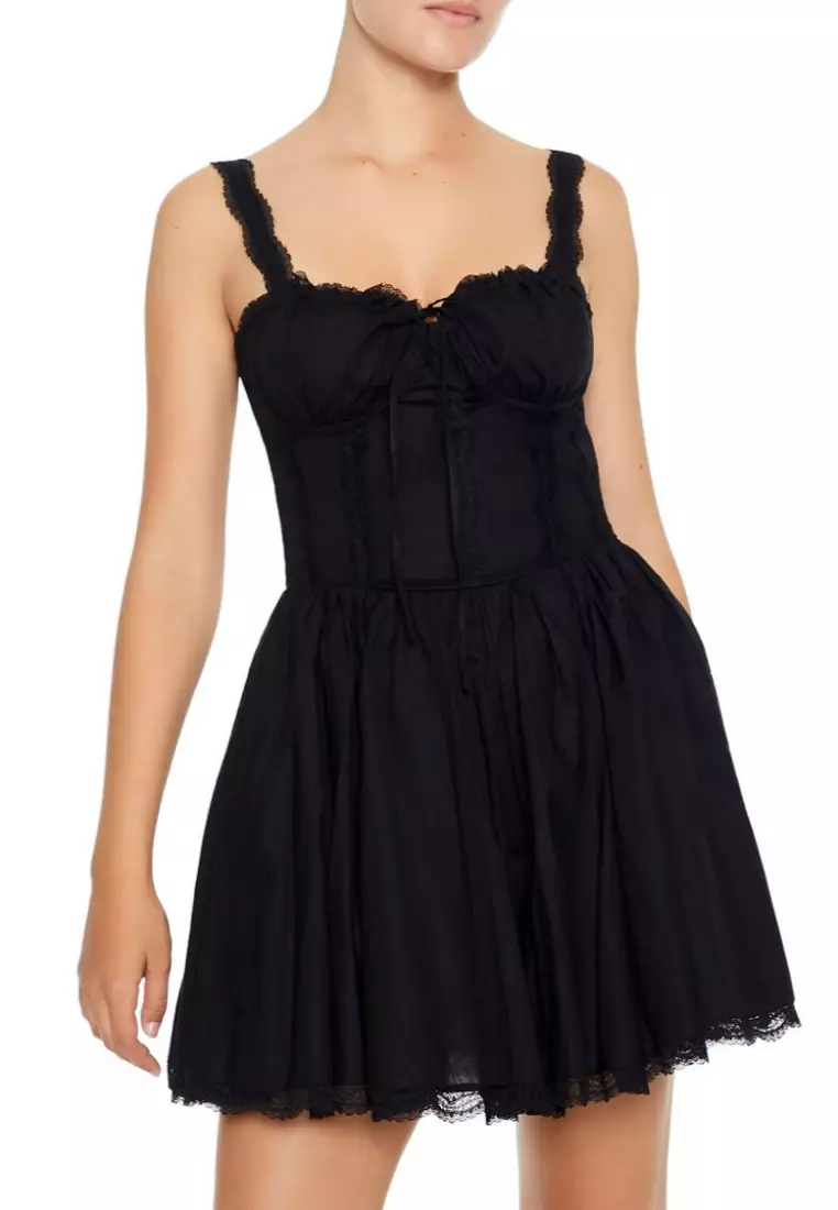 black lace holiday dress Holiday Lace Mini Dress – Taylor Ashley main image 0