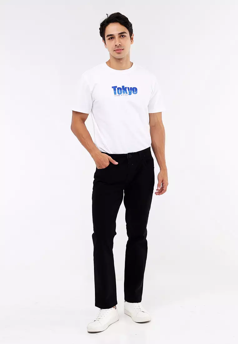 Colored Long Pants Slim Tapered Stretch