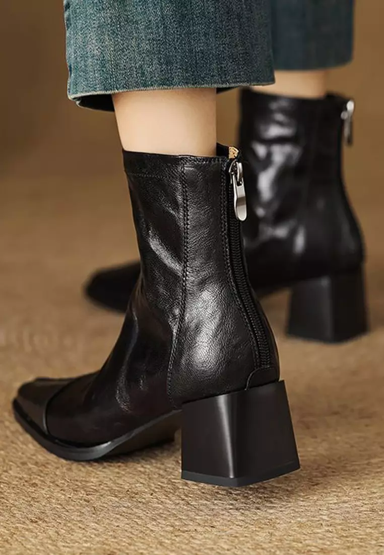 Mid Heel Topshop Muriel Black Block Heel Topshop Sock Heels