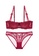 ZITIQUE red Young Girls' European Style Soft Thin Half-cup Lace Lingerie Set (Bra And Underwear) - Wine Red 71B68USC9E26FFGS_1