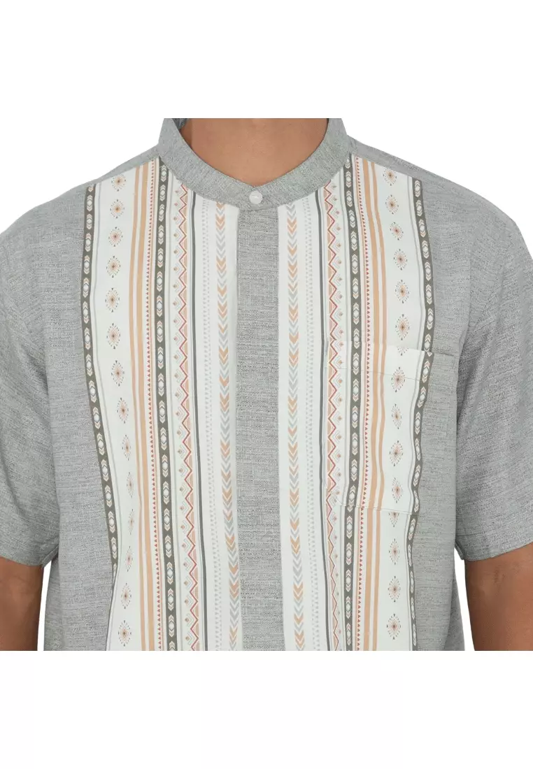 POLICE Kemeja Koko Printing Cotton Soft Regular Fit Pria