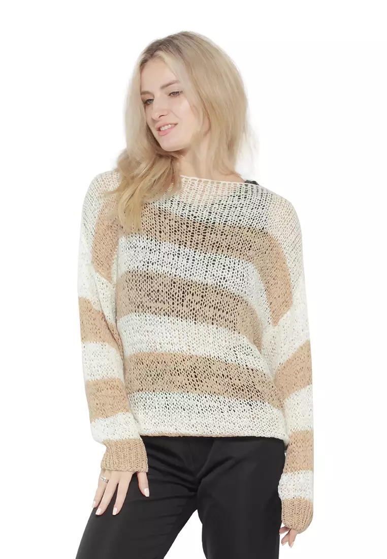 Atasan Rajutan Kebesaran Khaki