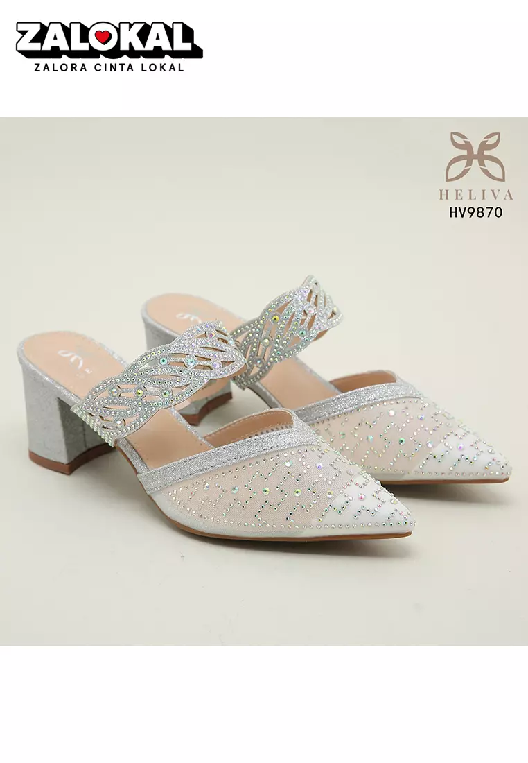 Heliva Esty High Heels Glitter Pointed Shoes Semi Transparent