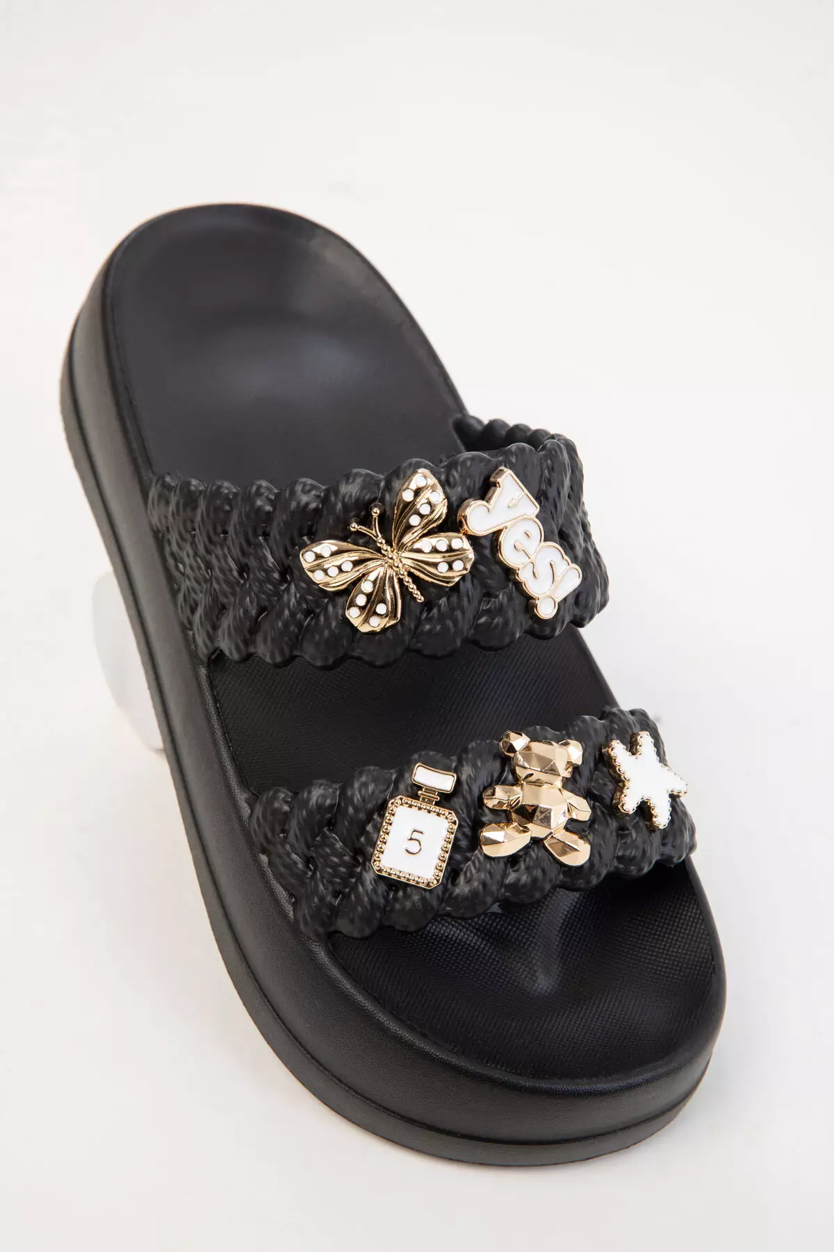 Black Women's Slippers 20305