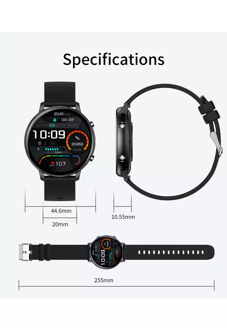 SmartWatch G28 Bluetooth Call Jam Pintar 24H Temperature Monitoring Sport Fitness Touch Screen hitam