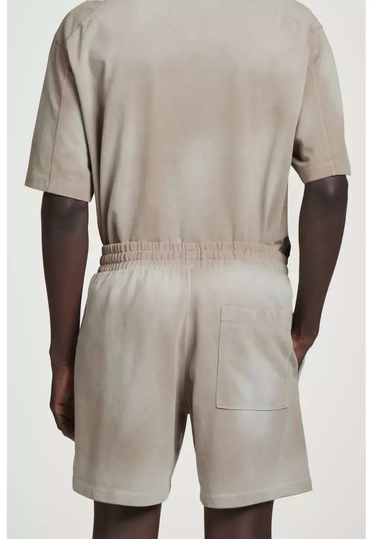 WASHED-JERSEY DRAWSTRING SHORTS