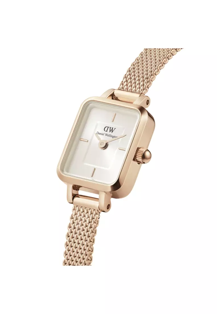 Quadro Mini Melrose Rose gold Champagne 15.4x18.2mm  - Watch for women - Stainless steel watch - DW - Women's watch - Female watch - Ladies watch