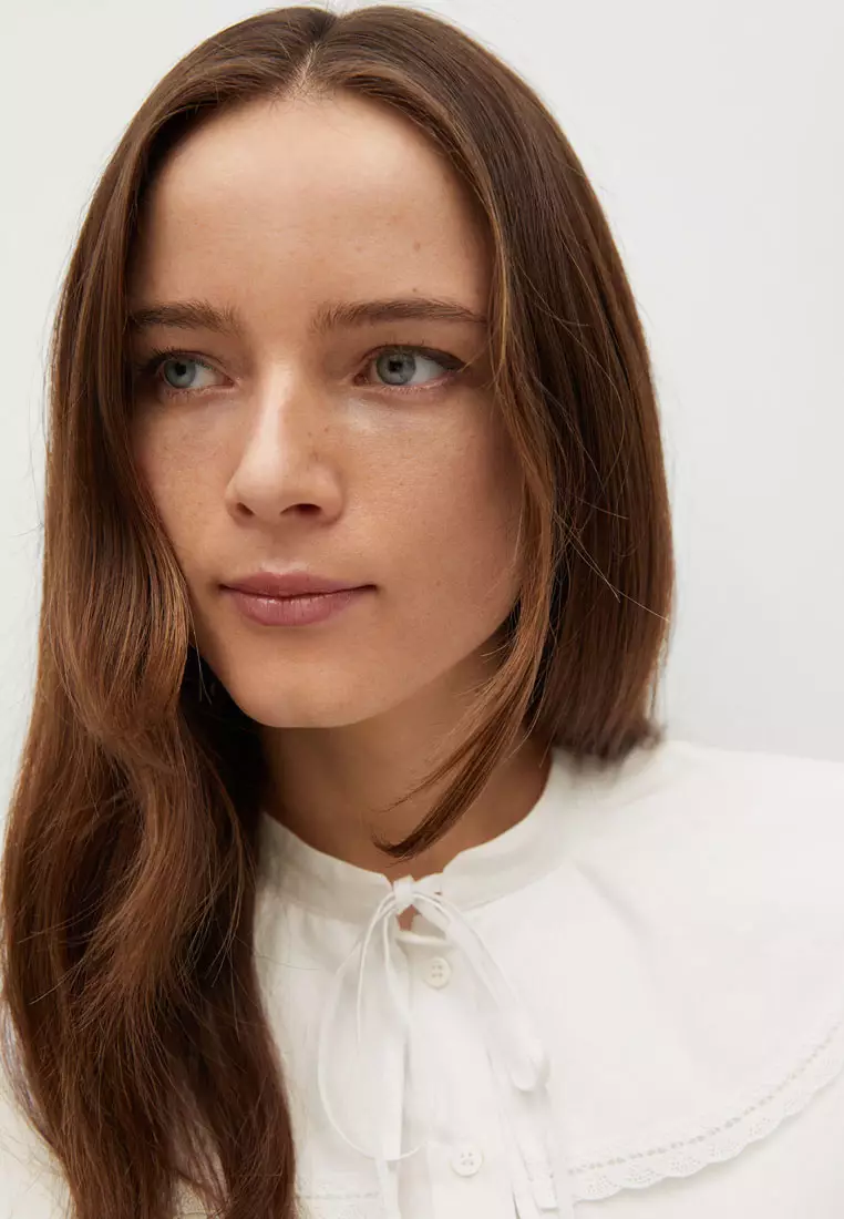 Babydoll Neck Cotton Shirt