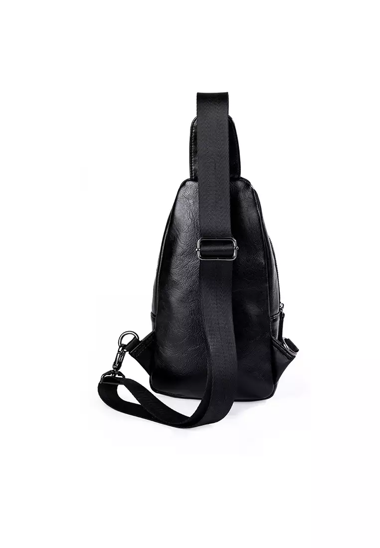 Lara Men's Zipper Crossbody Messenger Chest Bag Black 2023 Buy Lara