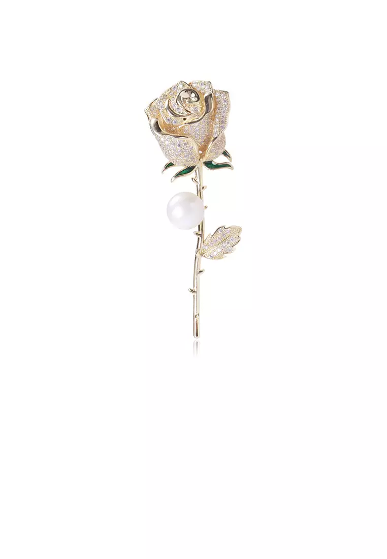 Gold rose brooch outlet