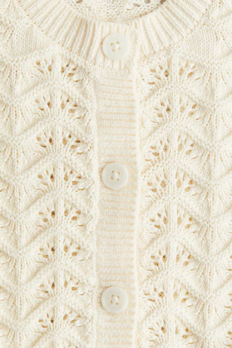 Pattern-knit cotton top