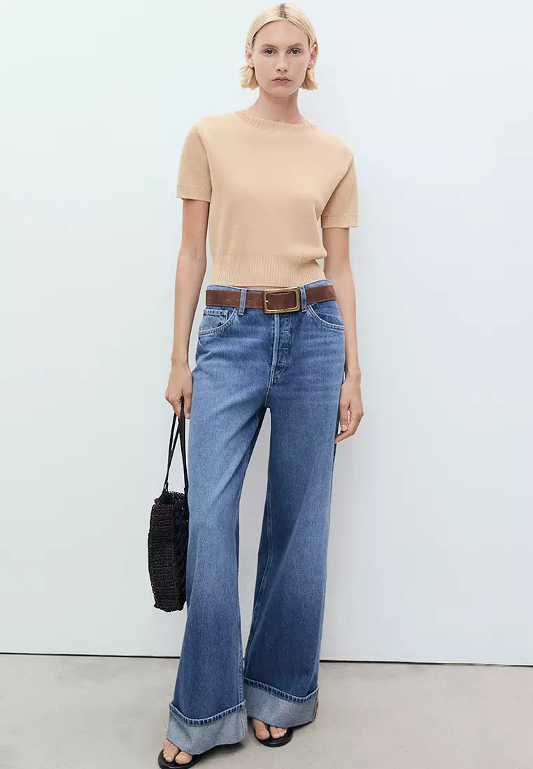 Short-Sleeved Crop Sweater