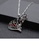 Glamorousky silver 925 Sterling Silver Fashion Cute Hollow Cat Pendant with Garnet and Necklace 33278AC07787DEGS_3