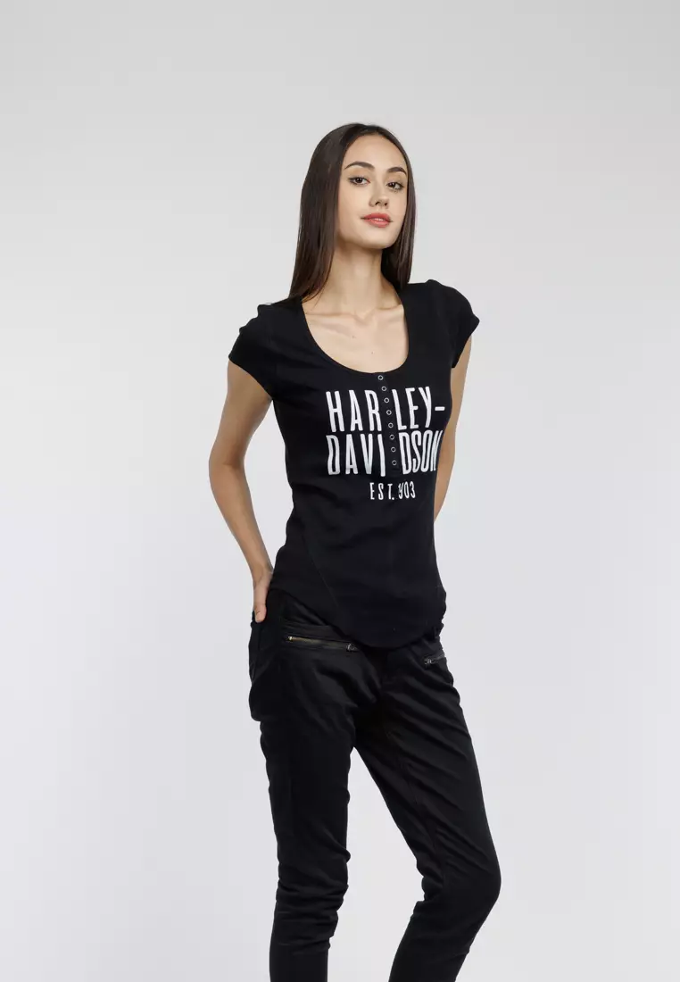 Harley-Davidson Cali Henley Knit Top