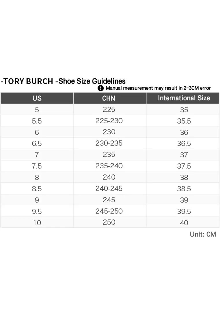Tory burch sizing hot sale